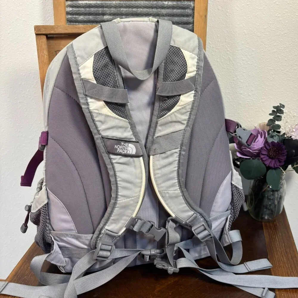 The North Face Borealis Womens Backpack Gray Purple Laptop Hiking School